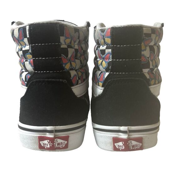 Vans Sk8-Hi Womens 9 Black Butterfly Print Suede/Canvas High Top Sneaker Lace Up - Picture 9 of 11